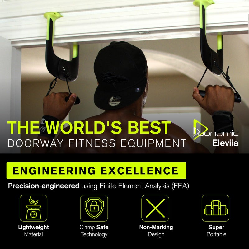 Duonamic Eleviia: Worldâ€™s Best Portable Pullup Bar | Doorway Pull Up Bar For Home, Workplace or Travel | Exercise and Transform Yourself on Your Own Terms | Safe and Most Portable Way to Exercise - Image 3